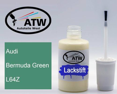 Audi, Bermuda Green, L64Z: 20ml Lackstift, von ATW Autoteile West.